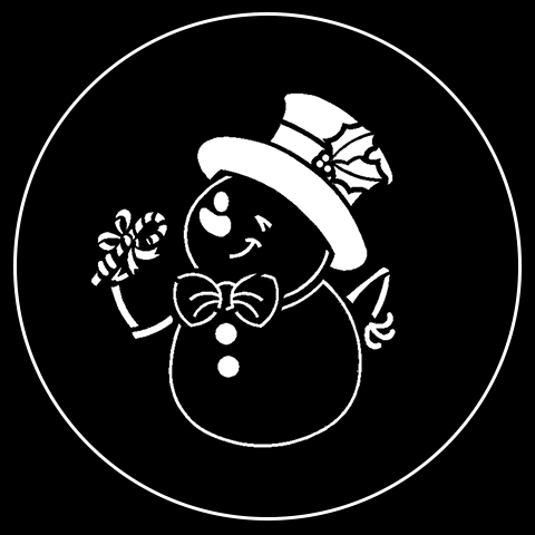 Tophat Snowman with candy cane Gobo
