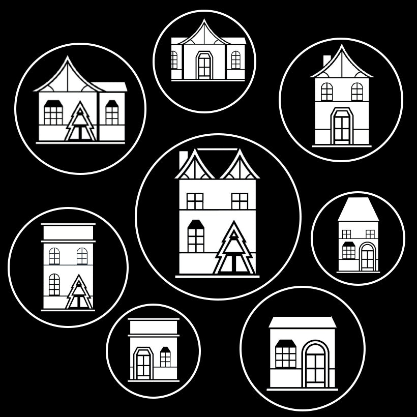 Christmas Cottage Gobo Series of 8 Designs