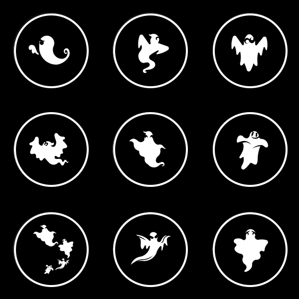 Happy Halloween Ghosts Gobo Series of 9 Designs