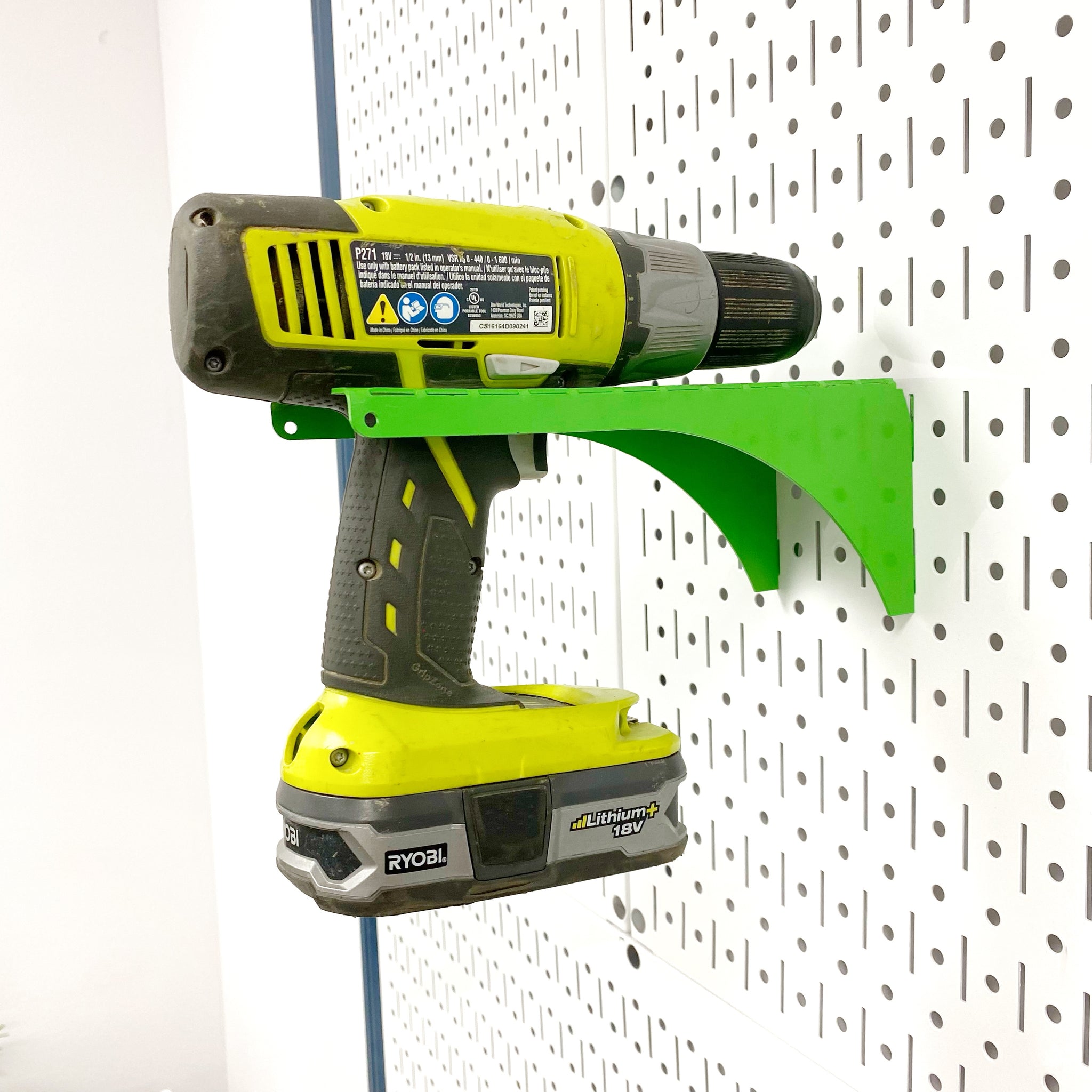 Ryobi 18V Tool Holder – Pegboard Mount – 2 Pack – Heavy Duty – Green