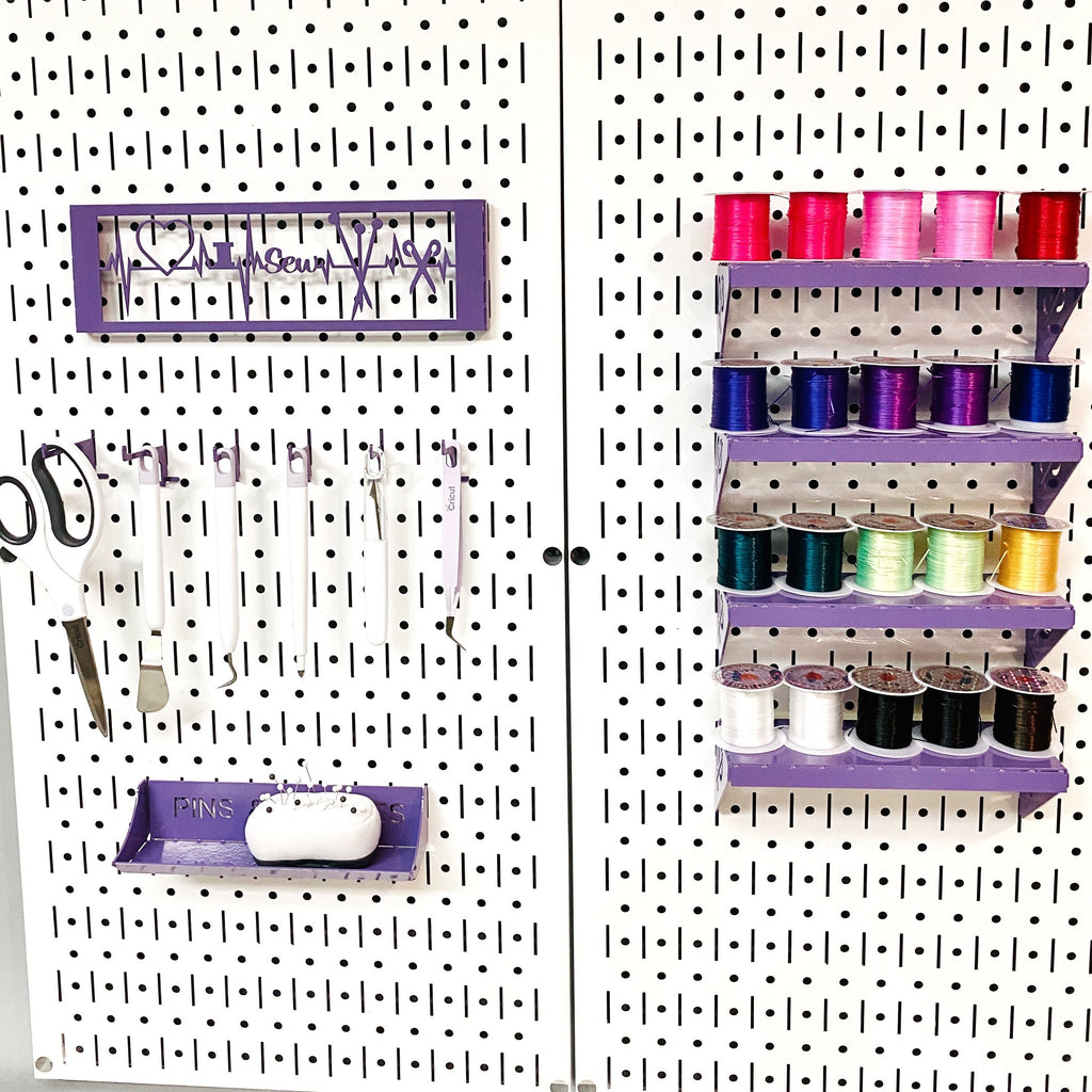 Thread Display Shelf for 5 Medium Spools on a Pegboard or Slot Board ...