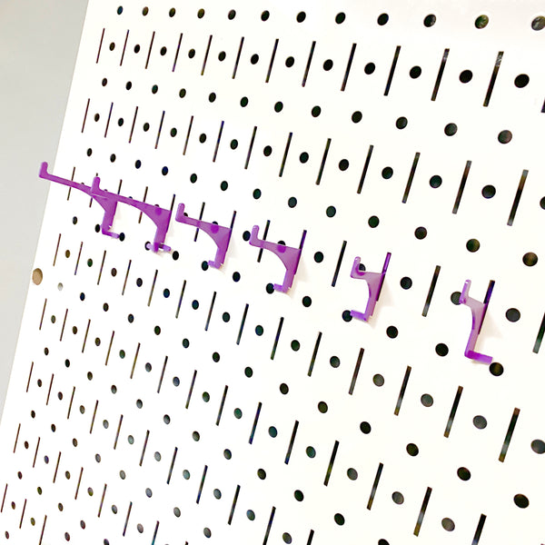 Basic Hooks Set of 6 for Pegboard or Slot Board