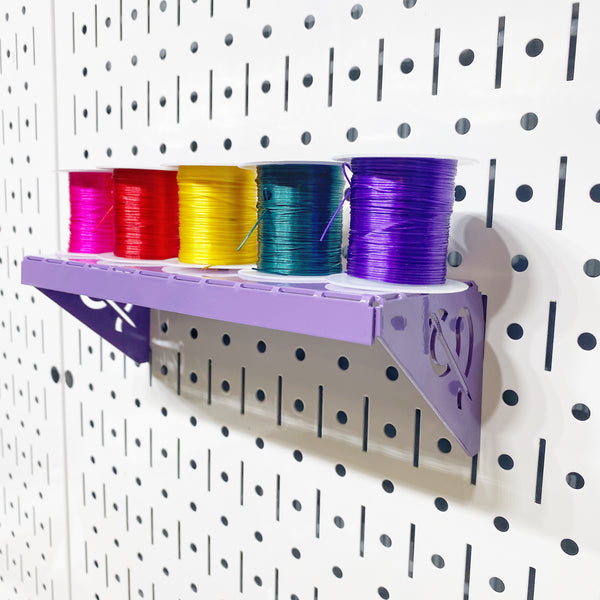 Thread Display Shelf for 5 Medium Spools on a Pegboard or Slot Board ...