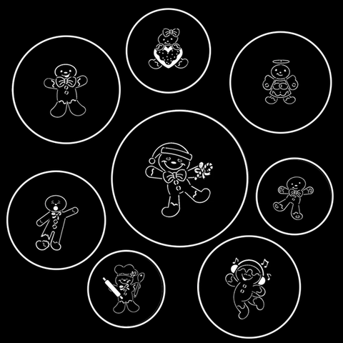 Christmas Gingerbread Gobo Series of 8 Designs