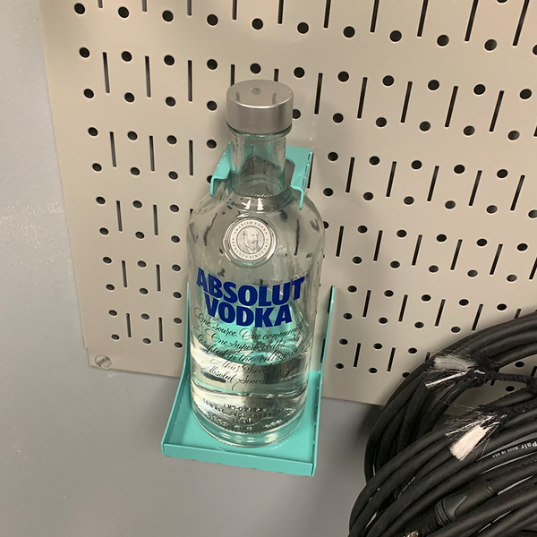 Wine Bottle Holder for Pegboard or Slot Board